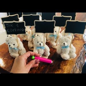 Mini chalkboard on bear’s stands